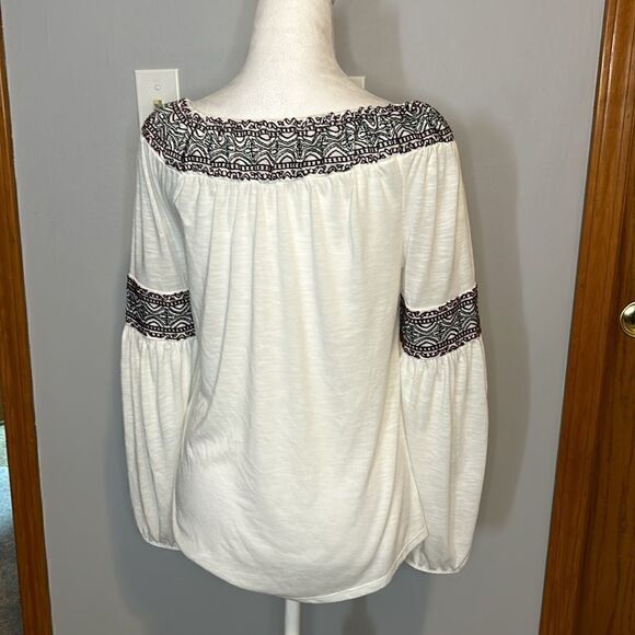 🆕 White House Black Market boho tassel top size S BIN E - Picture 5 of 9